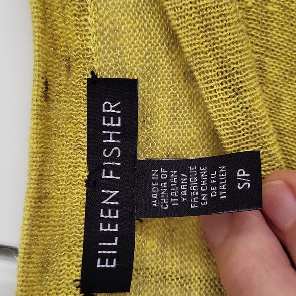 Eileen Fisher Linen Blend Long Sleeve Pullover Sweater - Heathered Yellow - S - Picture 2 of 6